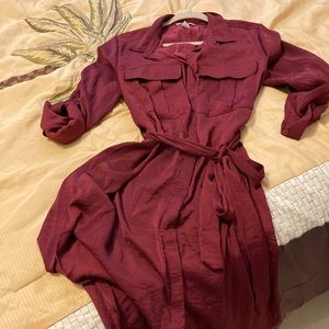 Silk shirt dress